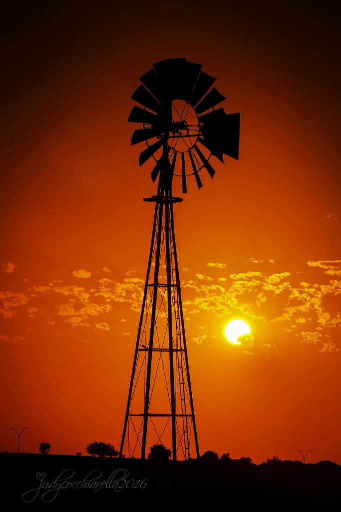 Windmill at Sunset by judyc57