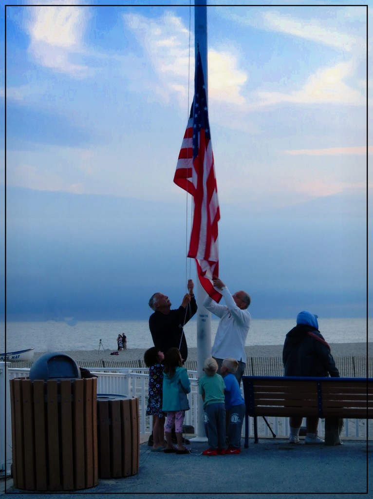 Flag Lowering Ceremony at Cape May by olivetreeann