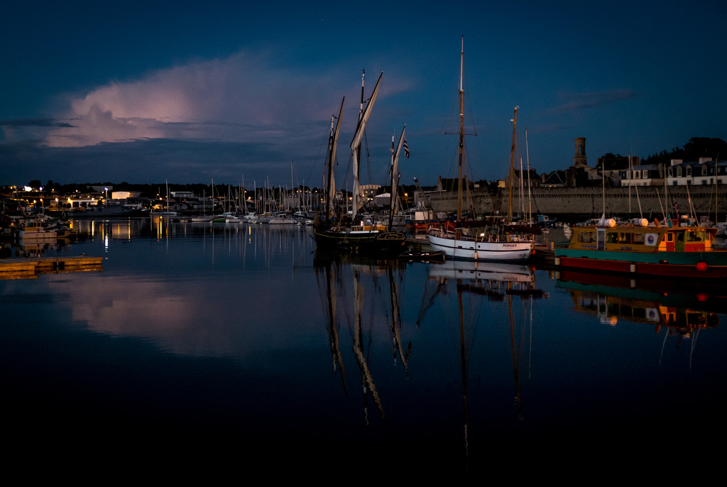 Concarneau Inner Harbour in the Blue Hour by vignouse