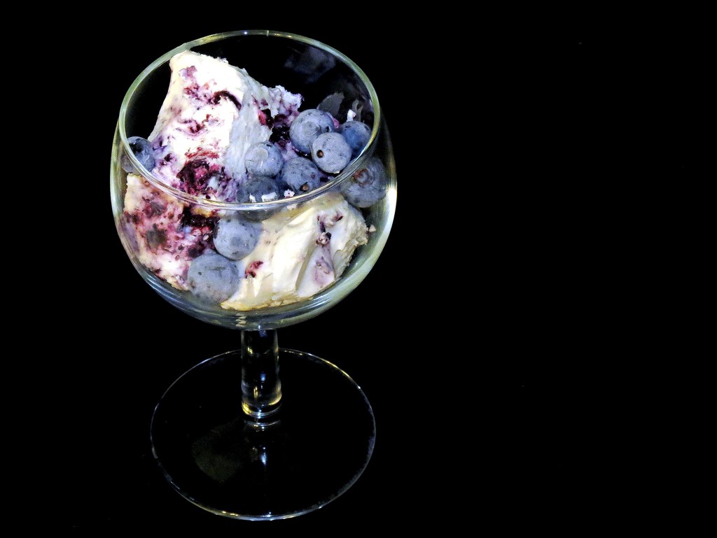 Homemade Blueberry Cheesecake Ice Cream.  Yum! by grammyn