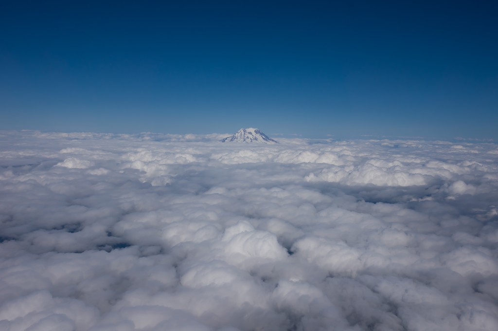 Rainier above the clouds by cristinaledesma33