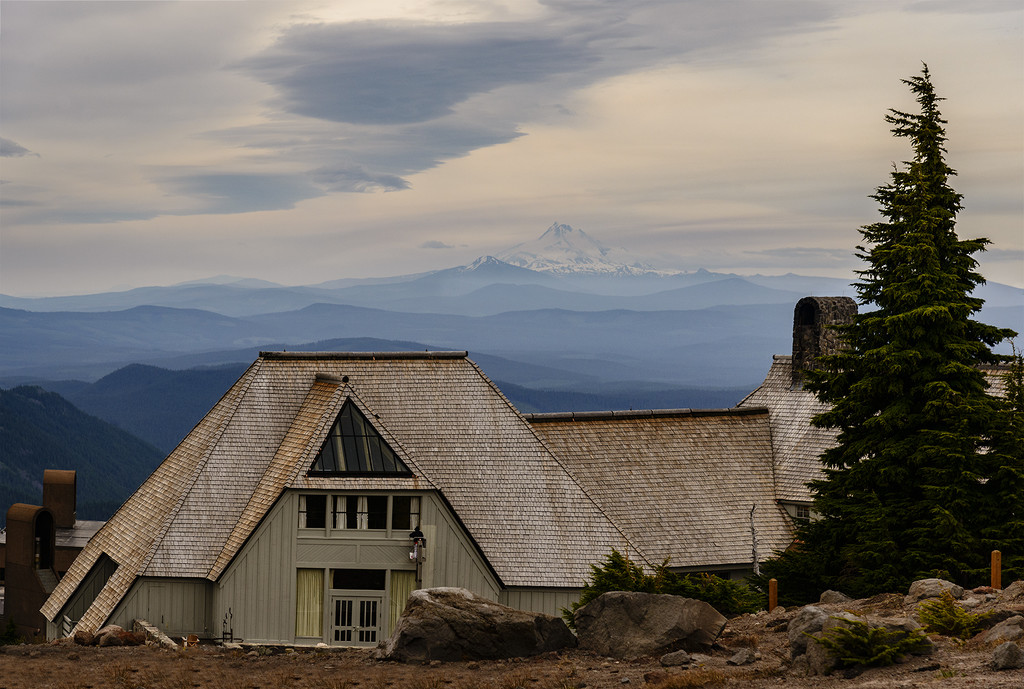 Timberline Lodge and Mt Jefferson  by jgpittenger