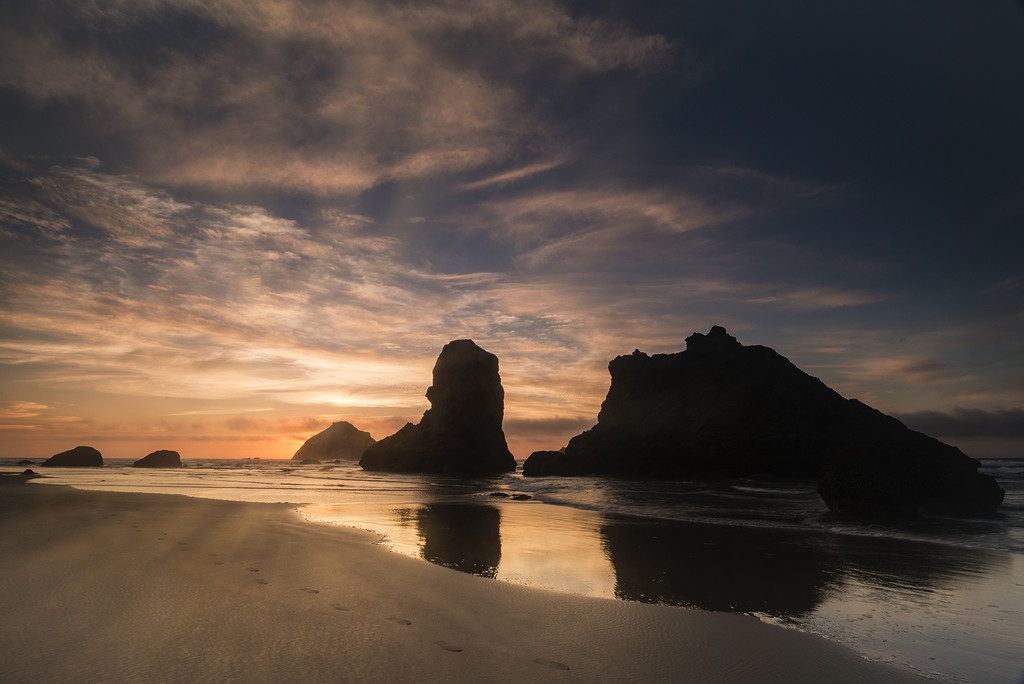 Bandon Rocks Sunset Remake by jgpittenger