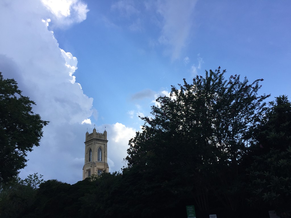 Summer clouds and Unitarian church, historic district, Charleston, SC by congaree