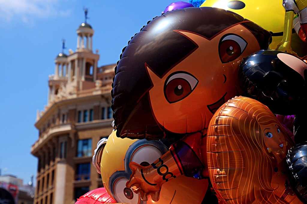 Dora and friends exploring Barcelona by kiwinanna