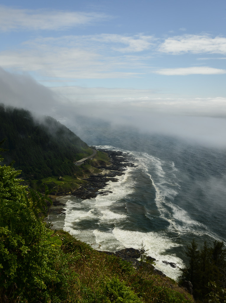 Vertical Fog Lifting from Cape Perpetua Viewpoint  by jgpittenger