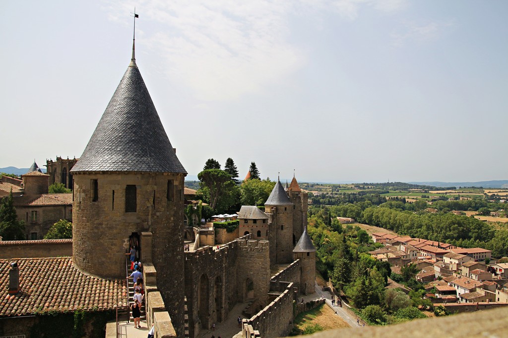 Ramparts of Carcassonne chateau by kiwinanna
