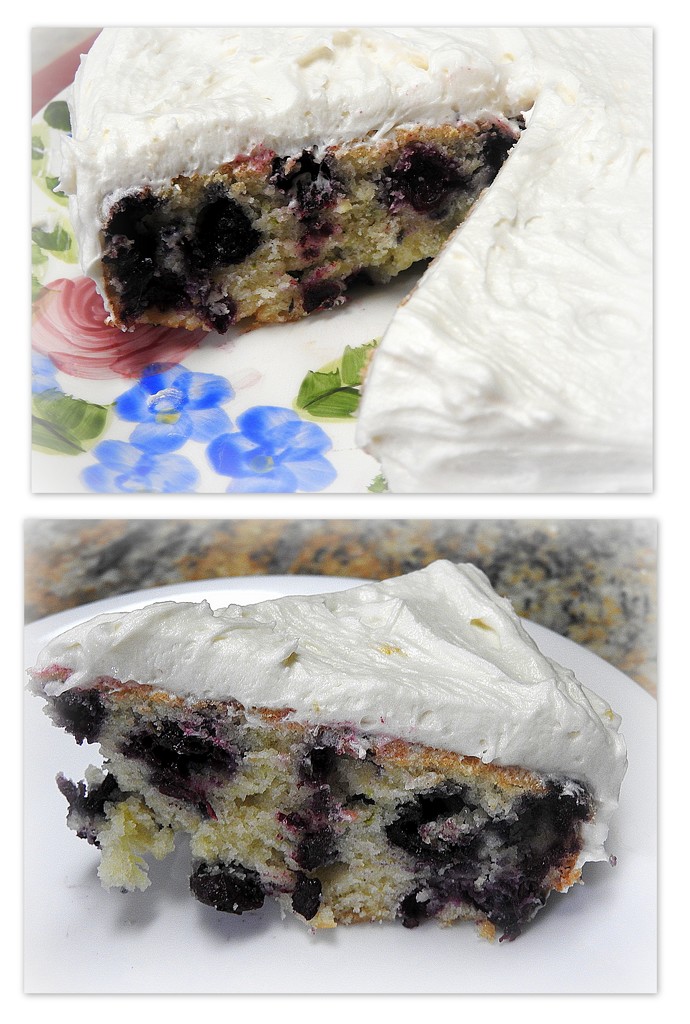 Blueberry Zucchini Cake with Lemon Butter Cream Icing by homeschoolmom