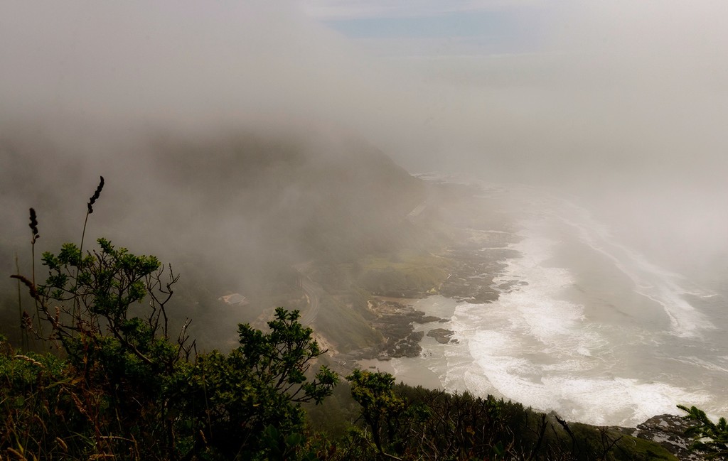 Foggy Cape Perpetua Down the Coast  by jgpittenger