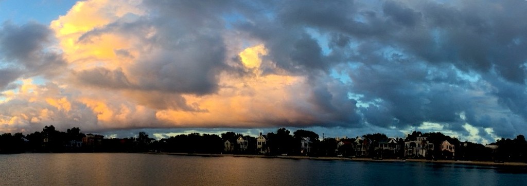 Sunset clouds, Colonial Lake Park, Charleston, SC by congaree