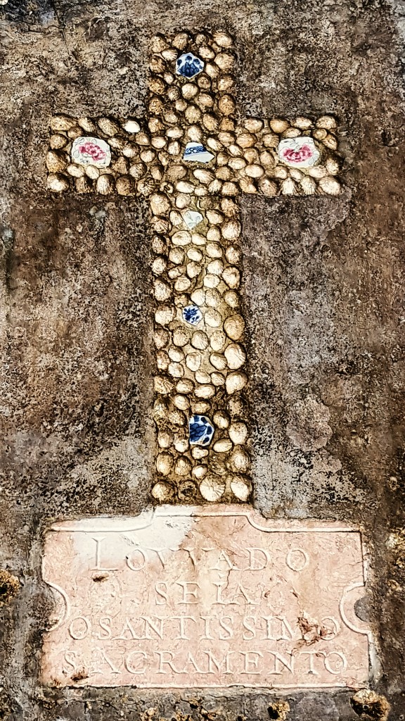 Shell Cross at the Convent of the Capuchos  by megpicatilly