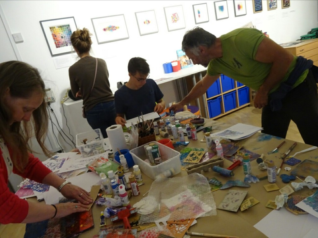 Gelli-printing demo/workshop I led today by cpw
