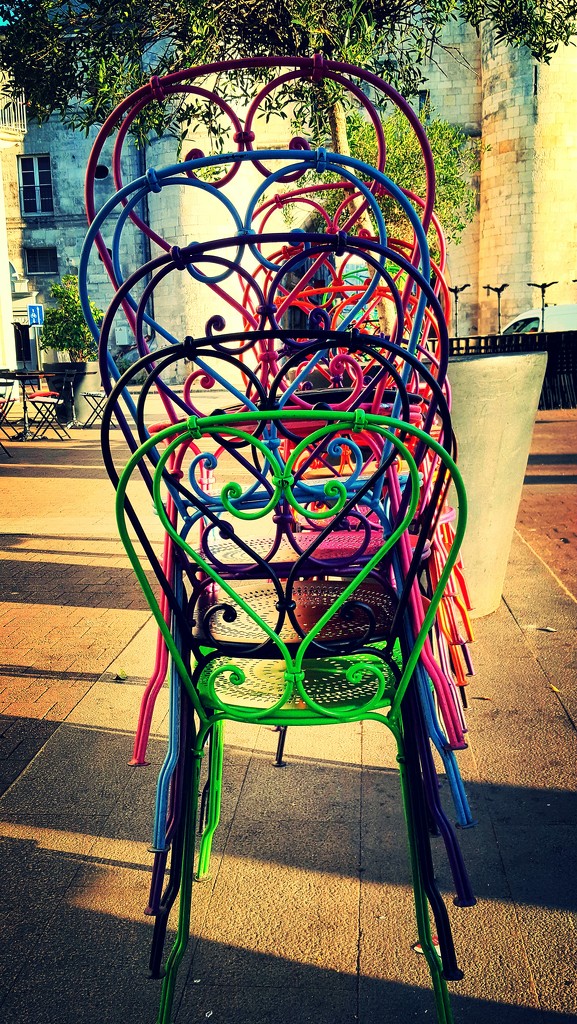 Stacking Chairs by megpicatilly