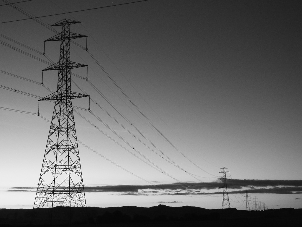 Pylons at Sunset by nickspicsnz