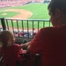 Taking in her first ballgame with Daddy by mdoelger