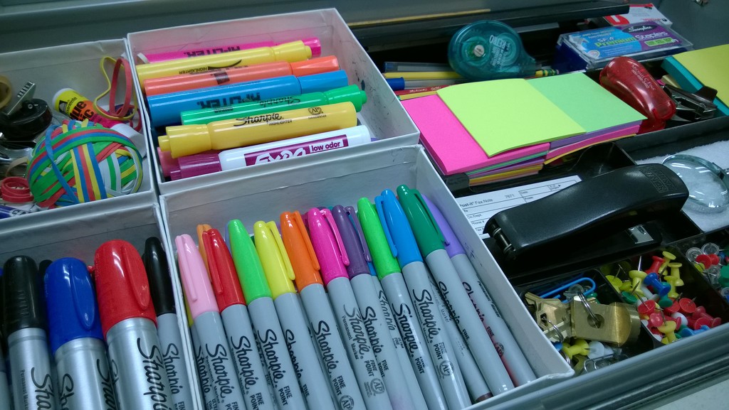 Rainbow Office Supplies by scoobylou