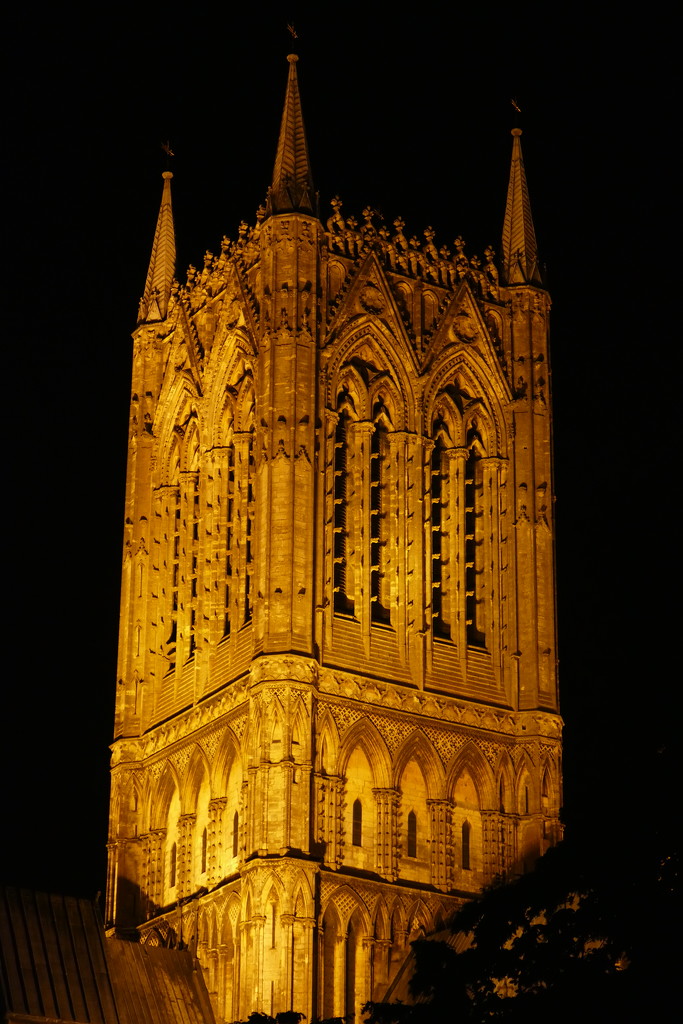Lincoln Cathedral Central Tower by Night by carole_sandford