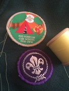 7th Sep 2016 - Sewing on Cubs Badges