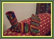 9th Sep 2016 - Colourful Crocheted foot socks.