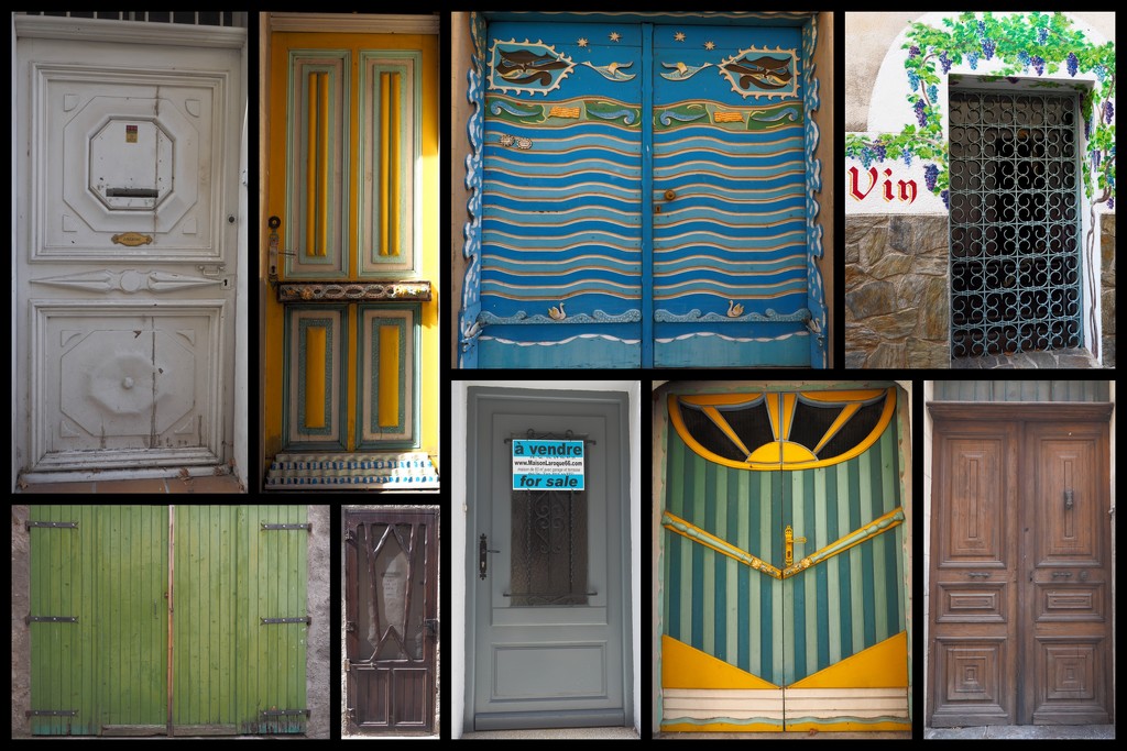 Doors on rue Arago, Laroque-des-Albères. by laroque