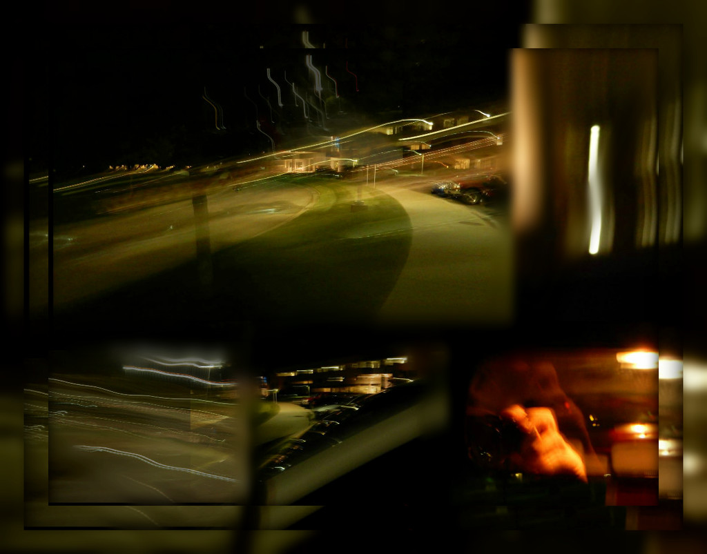 Possibly disturbed composition: hospital parking lot after dark, ICM, & mirrored frame by mcsiegle