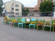 22nd Jul 2016 - Chairs with flowers in Järvenpää - (Hyvä kasvaa Järvenpää)