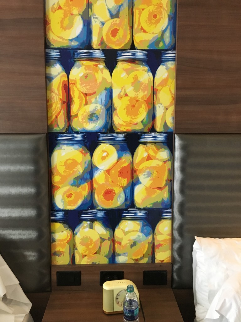 Never had canned fruit as a hotel decor before. by graceratliff