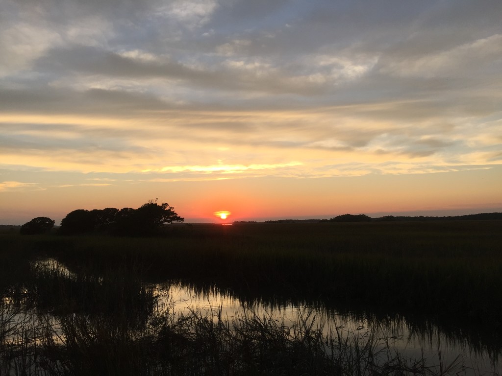 Sunset, Folly Island marshes, South Carolina by congaree