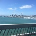 View from vehicle travelling over Auckland Harbour bridge by Dawn
