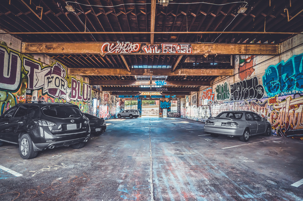 Graffiti Parking Garage by rosiekerr