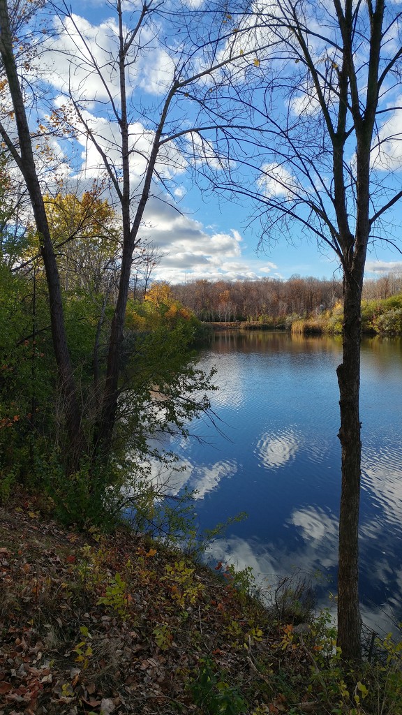 Fall scene over a small lake. by hellie