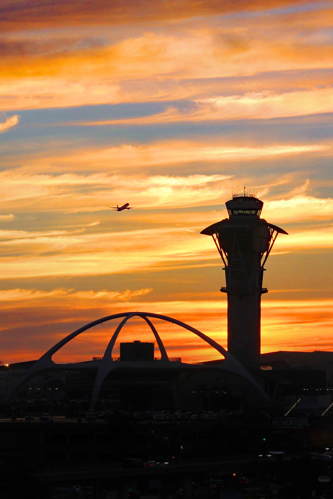 Sunset over LAX by jaybutterfield