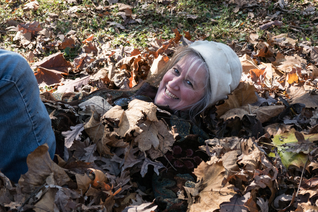 Adults Playing in Leaves by rminer