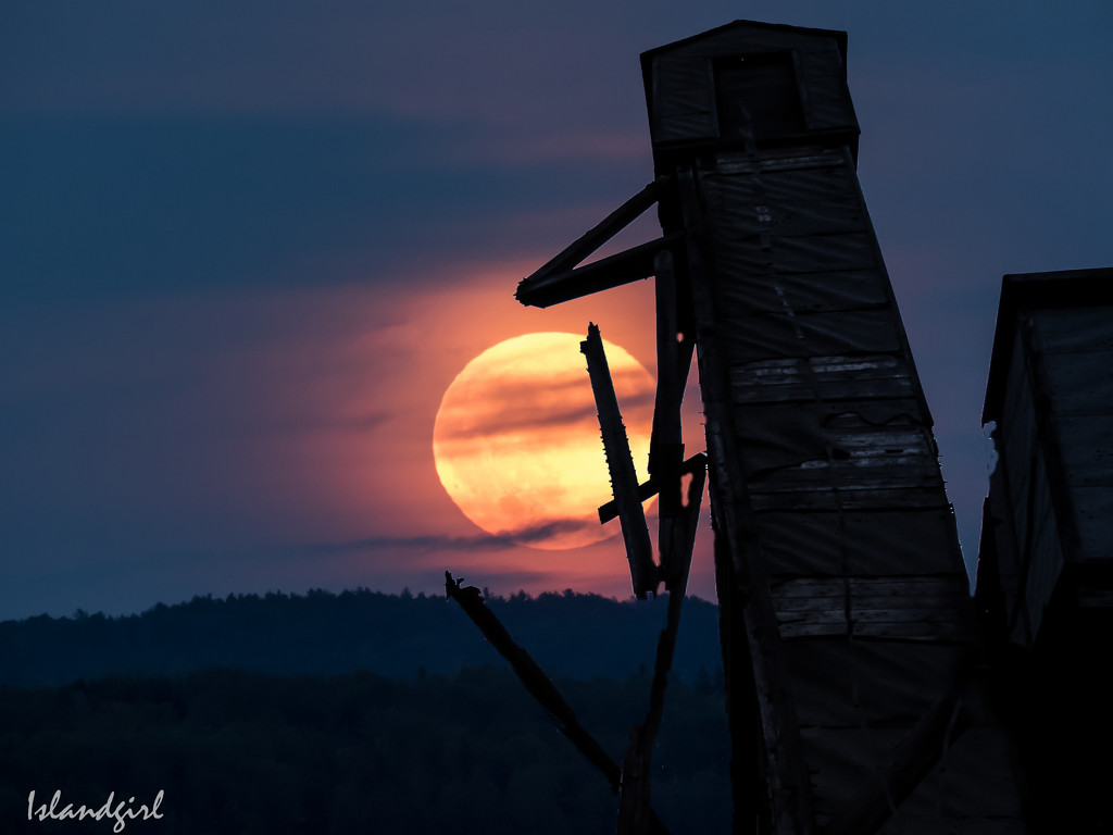 Full Moon and head frame composite by radiogirl