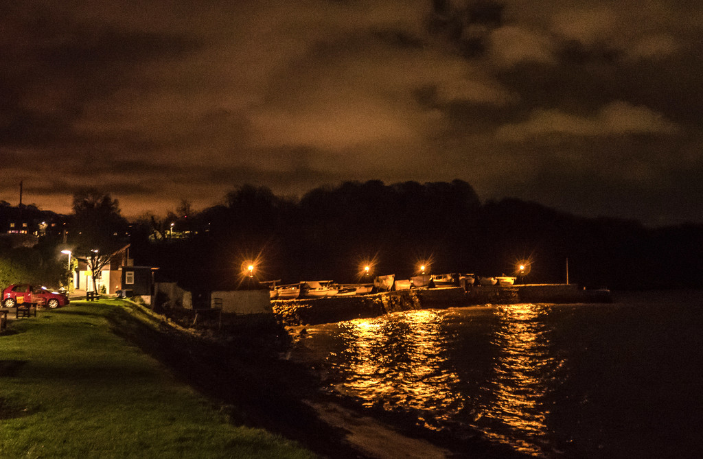 Harbour wall at night by frequentframes