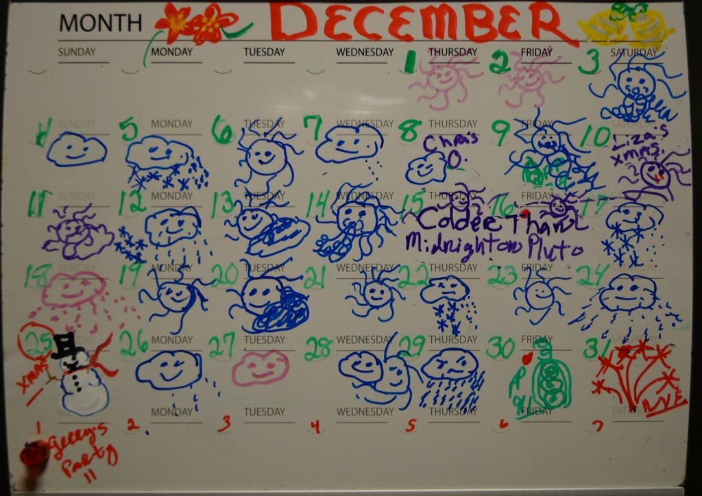 December 2016 Whiteboard Calendar. by meotzi