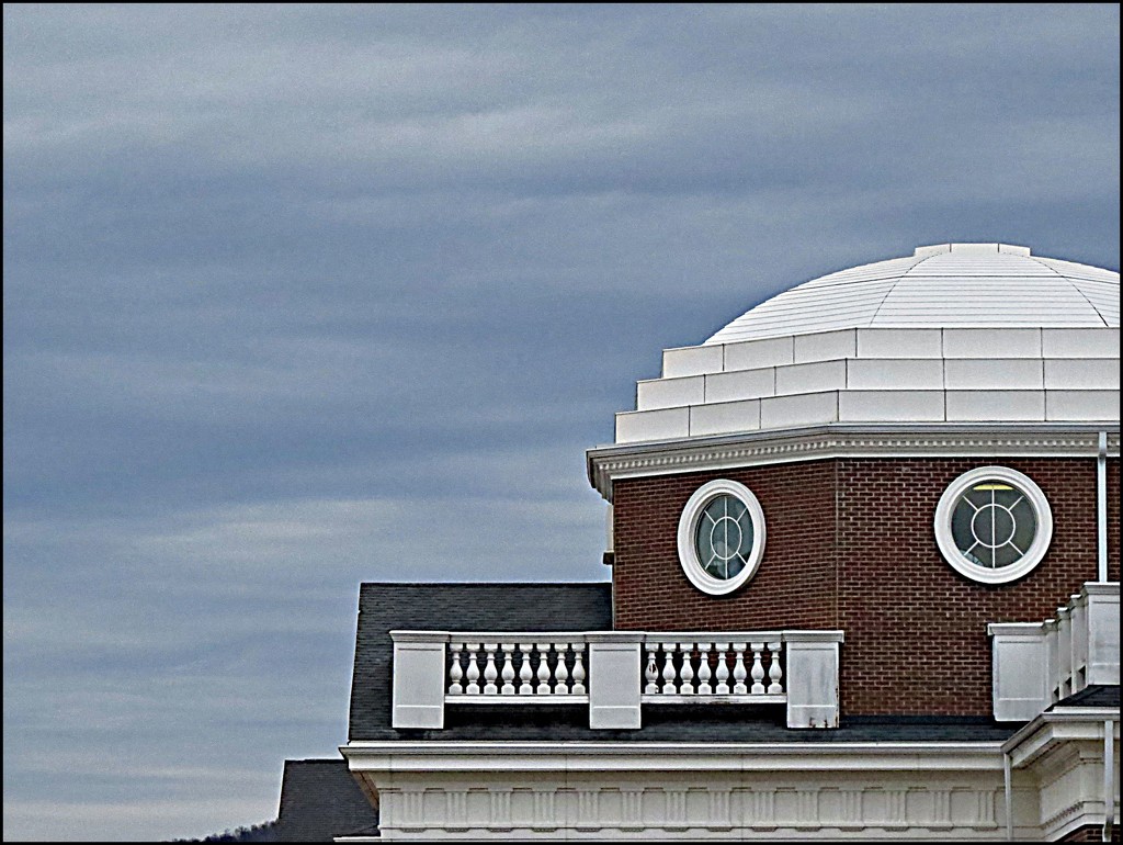 White Dome on a Red Brick Building by olivetreeann