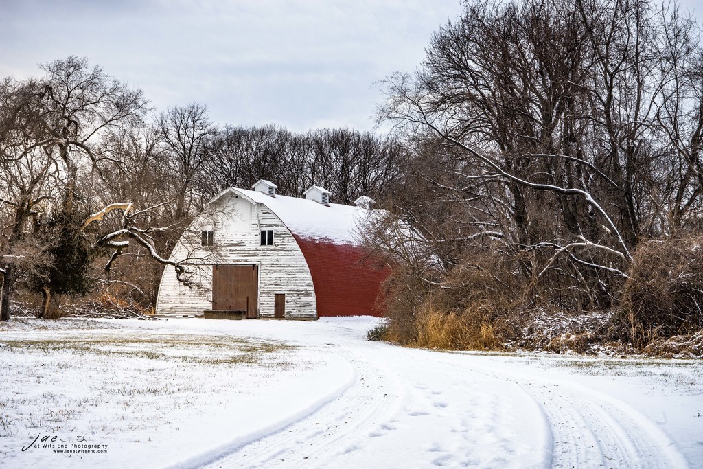 Faust Barn in Snow by jae_at_wits_end