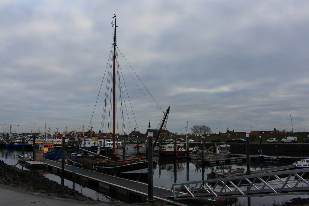 Harbour, and view on, the village Bruinisse  by pyrrhula