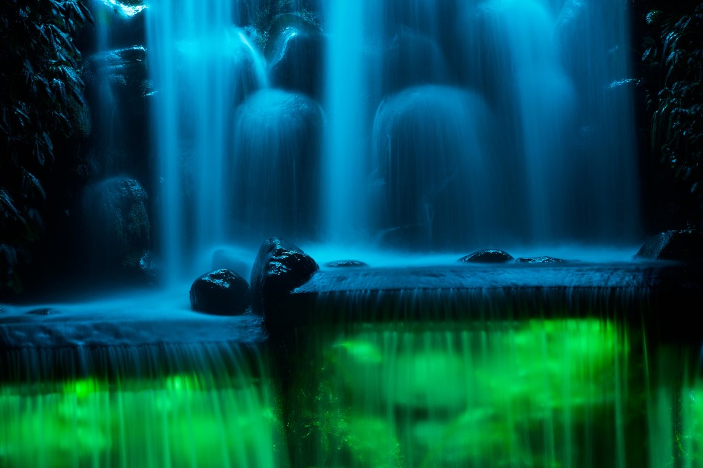 Colourful Waterfall  by dkbarnett