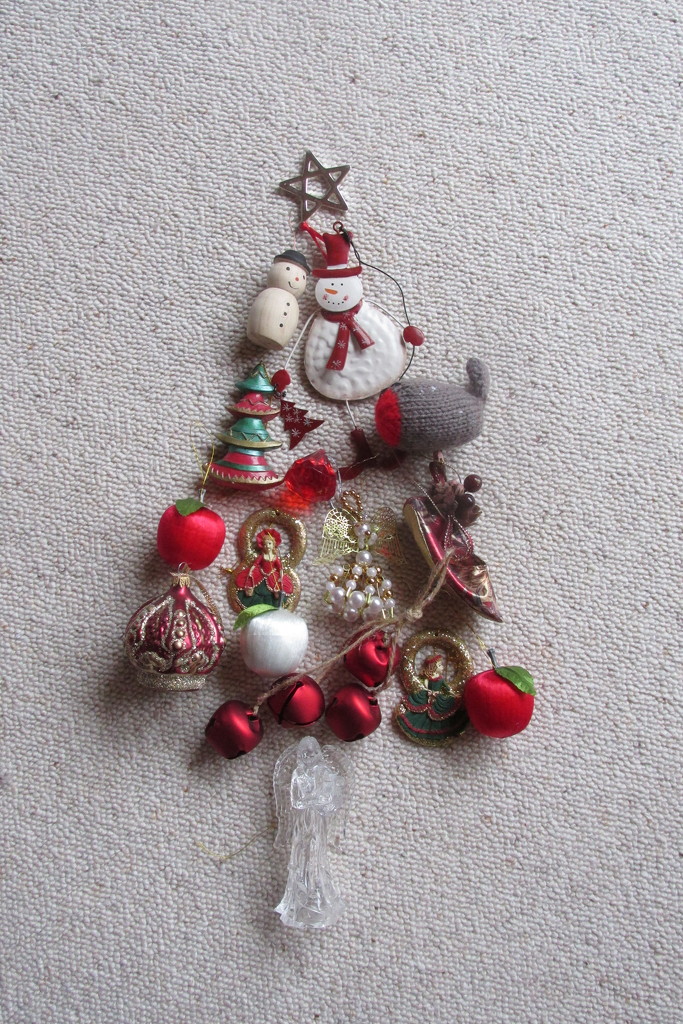 my attempt at a Christmas tree out of baubles by anniesue