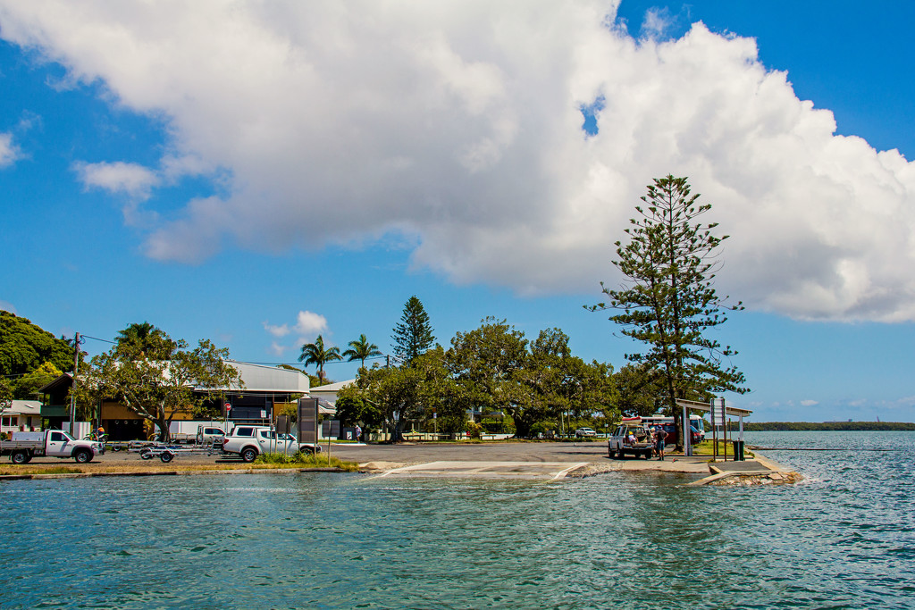 Boat ramp at king tide by corymbia