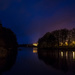 Paimpont Lake by night - looking north to the Abbey by vignouse