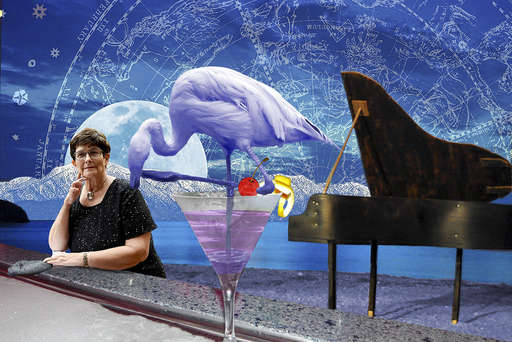 At the Ice Bar, She Looked Forward to Trying Her First Blue Flamingo by Weezilou