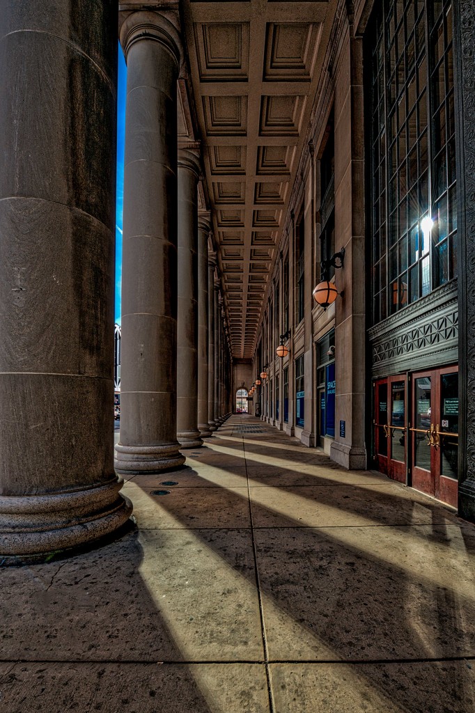 Shadow Play at the Union Station Portico by taffy
