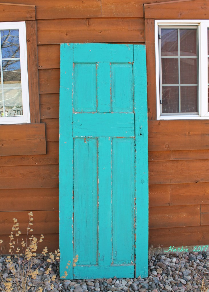 Antique Aqua Door by harbie