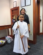 12th Feb 2017 - His first time as acolyte
