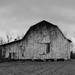 Weathered barn on a rainy day by homeschoolmom