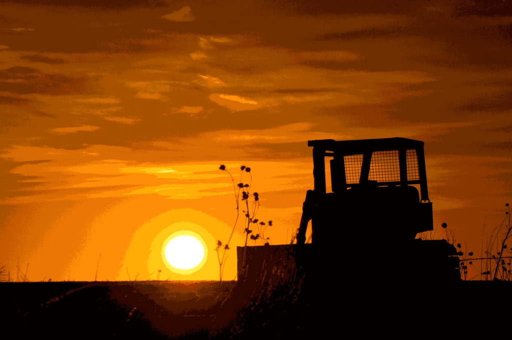 Tractor, Kansas Sunset by kareenking