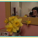 Self portrait with vase of daffodils. by grace55